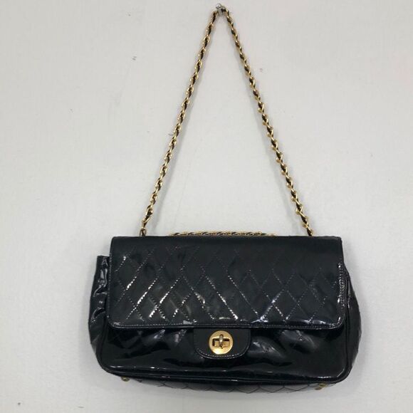 Arnold Scaasi For Meyer Women's Quilted Chain Strap Double Flap 2-way Bag Black - Picture 1 of 7